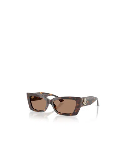 Jimmy Choo Lennon 54mm Polarized Rectangular Sunglasses In Neutral