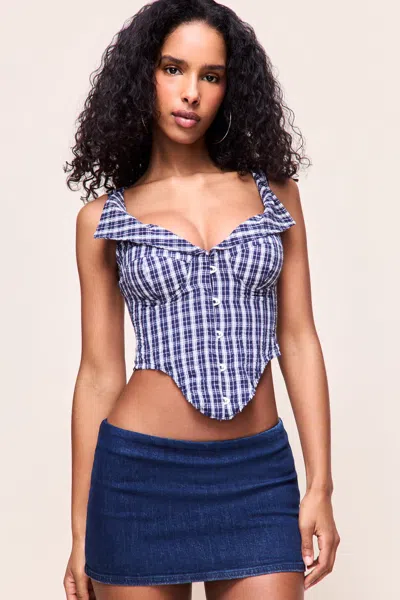 Danielle Guizio Ny Chamonix Corset In Blue