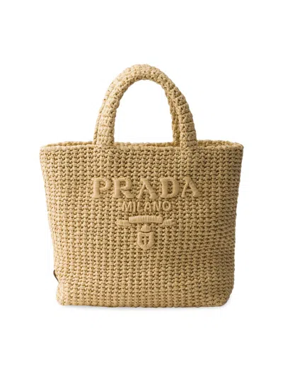Prada Raffia Shoulder Bag Featuring Woven Texture