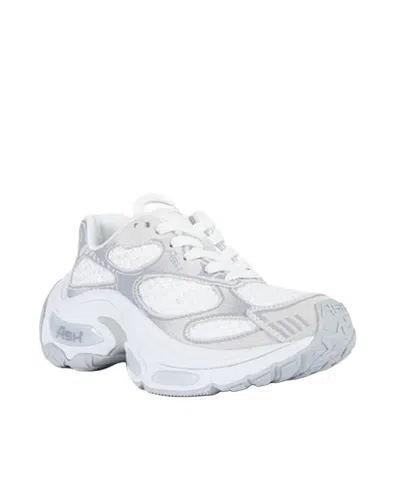 Ash White Dragon Leather Mesh Sneakers In White