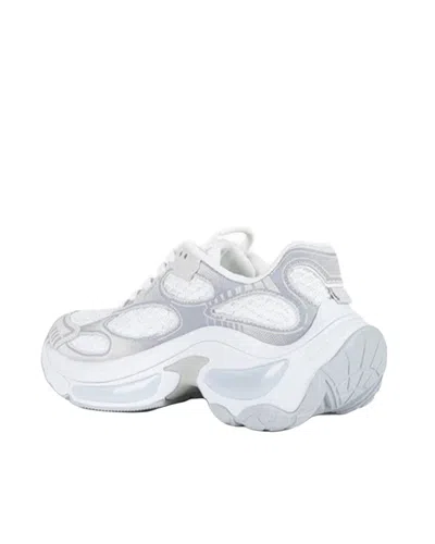 Ash White Dragon Leather Mesh Sneakers In White