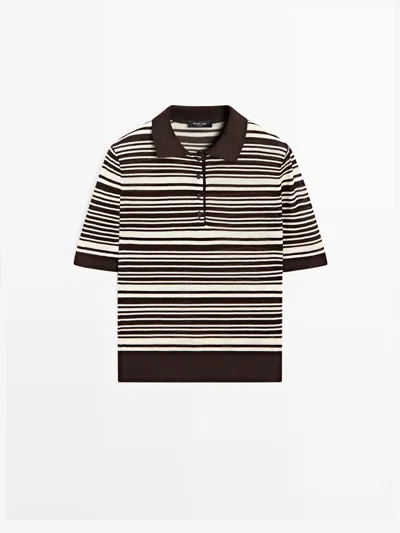 Massimo Dutti Polo Punto Rayas 100% Algodón In Multi