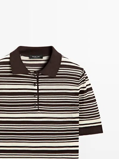 Massimo Dutti Polo Punto Rayas 100% Algodón In Multi