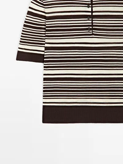 Massimo Dutti Polo Punto Rayas 100% Algodón In Multi