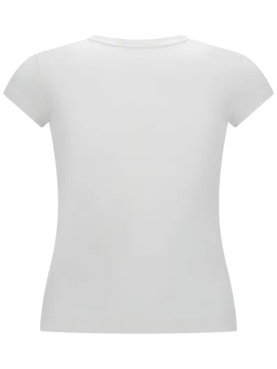 Diesel Women White T-shirt With Logo On The Front And Ribbed Design In Cotton Woman