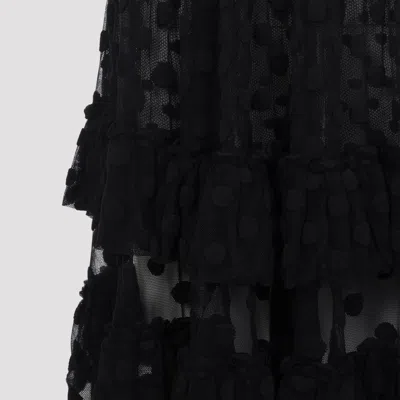 Dries Van Noten Ruffled Polka-dot Cotton-blend Mesh Midi Dress In Black