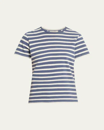 Nili Lotan Lana Striped Cotton Jersey T-shirt In Blue