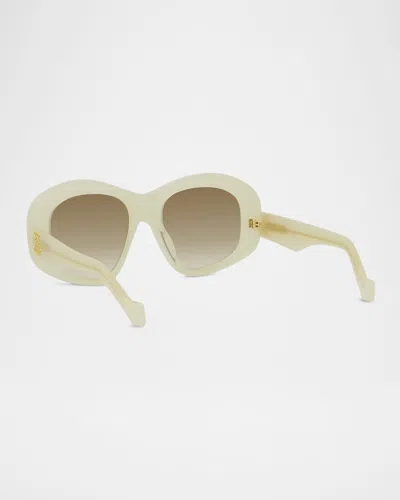 Loewe Anagram 51mm Beveled Pentagon Sunglasses In Green