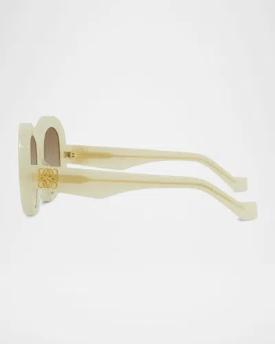 Loewe Anagram 51mm Beveled Pentagon Sunglasses In Green
