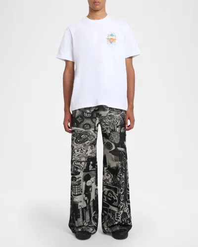 Casablanca Golden Goose Star-printed Leather Sneakers Stardan In Multi