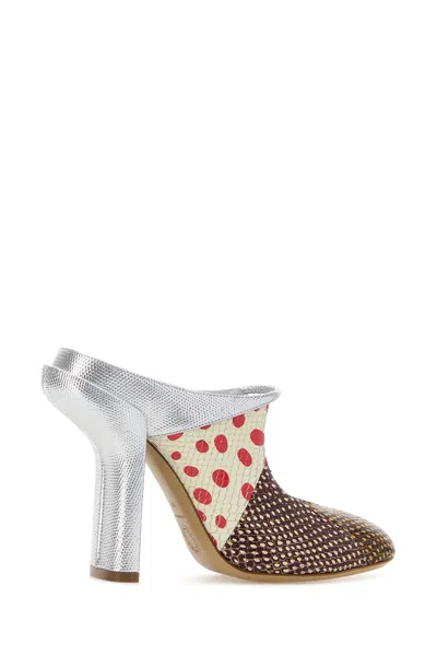 Dries Van Noten Pumps Polka Dot Mixed Textures Patchwork In Multi