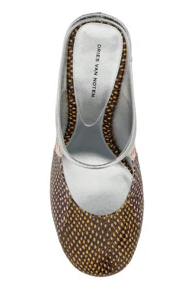 Dries Van Noten Pumps Polka Dot Mixed Textures Patchwork In Multi