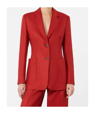Max Mara Single-breasyed Blazer In Red