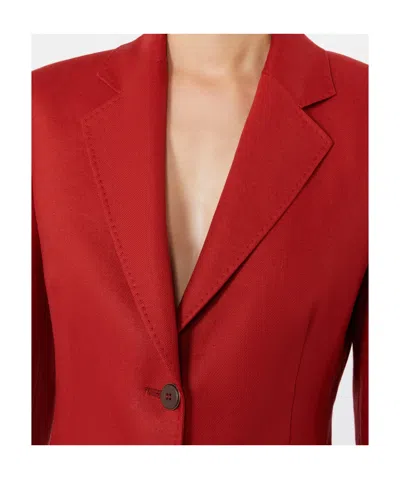 Max Mara Single-breasyed Blazer In Red