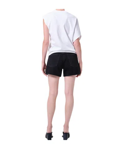 Agolde Parker Lng Loose Fit Vnt Short In Black