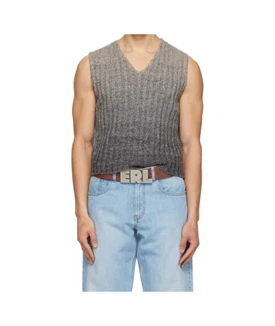 Erl Wool Gradient Knitted Vest In Gray