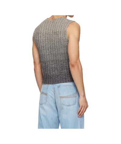 Erl Wool Gradient Knitted Vest In Gray