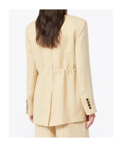 Max Mara Linen Single-breasted Suit Jacket In Neutral