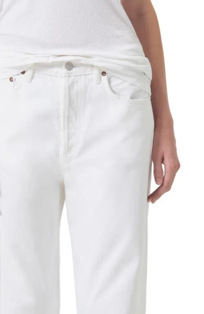 Agolde Fran High Rise Wide Leg Low Slung Cuffed Jeans In Milkshake In Animal Print