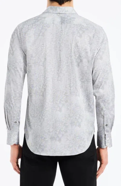 Robert Graham Lexington Floral Stretch Cotton Button-up Shirt In Gray