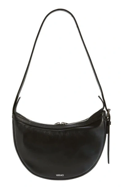 Versace Small Repeat Leather Hobo Bag In Multi