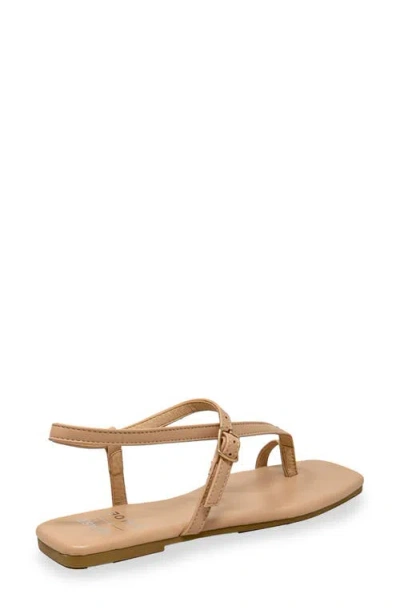 Chase & Chloe Chase And Chloe Toe Loop Sandal In Brown