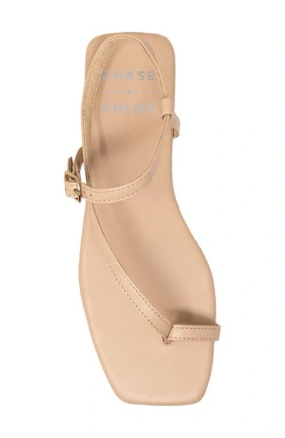 Chase & Chloe Chase And Chloe Toe Loop Sandal In Brown