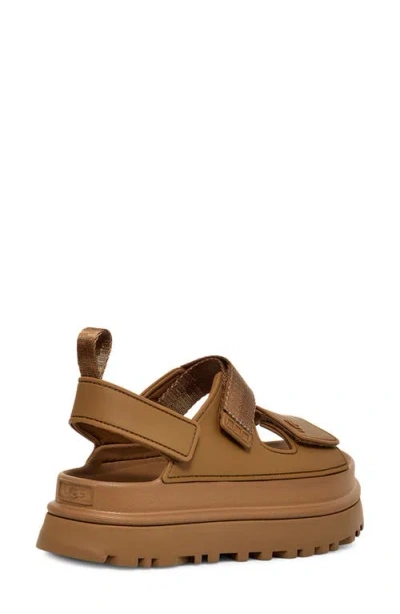 Ugg Goldenglow Flatform Sandals In Brown