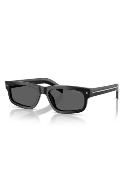 Prada 57mm Rectangular Sunglasses In Metallic