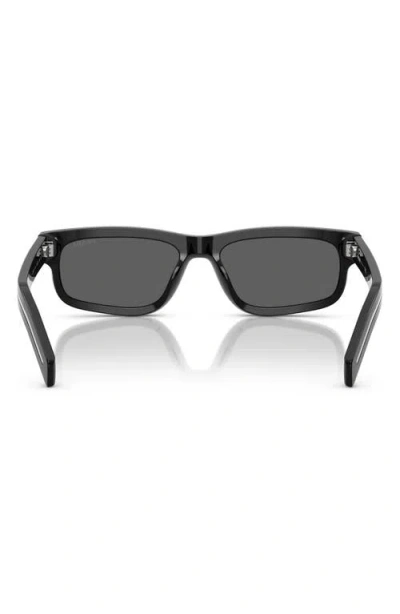 Prada 57mm Rectangular Sunglasses In Metallic