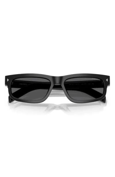 Prada 57mm Rectangular Sunglasses In Metallic