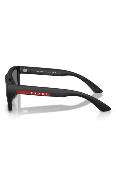 Prada Linea Rossa 58mm Polarized Rectangular Sunglasses In Pattern