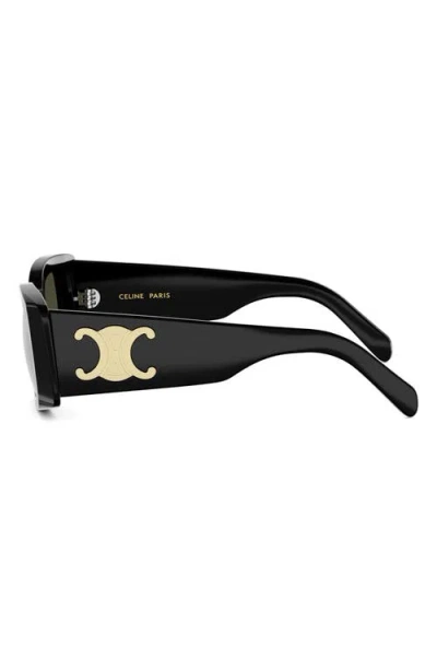 Celine Maxi Triomphe 53mm Rectangular Sunglasses In Black