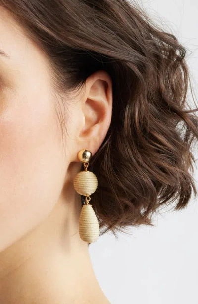 Nordstrom Triple Linear Drop Raffia Earrings In Multi