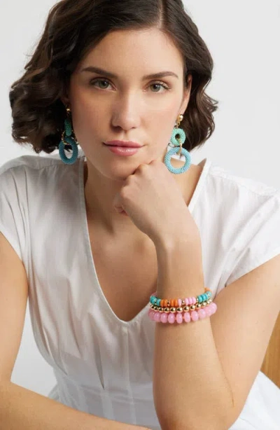Nordstrom Beaded Link Drop Earrings In Blue