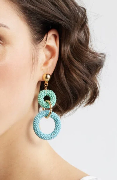 Nordstrom Beaded Link Drop Earrings In Blue