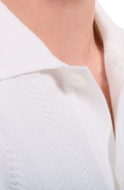 Bugatchi Short Sleeve Cardigan In White