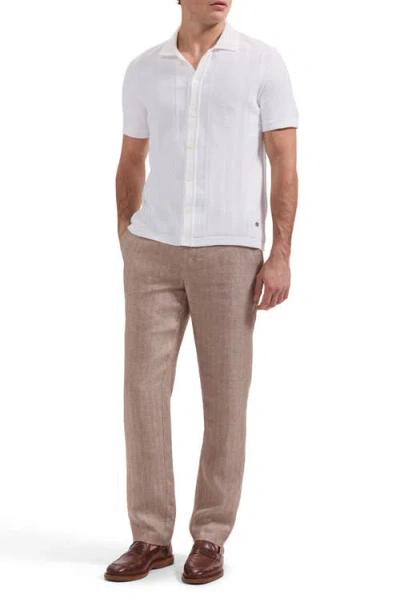 Bugatchi Short Sleeve Cardigan In White