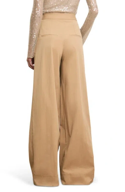 Veronica Beard Heron Pleated Wide Leg Pants In Brown