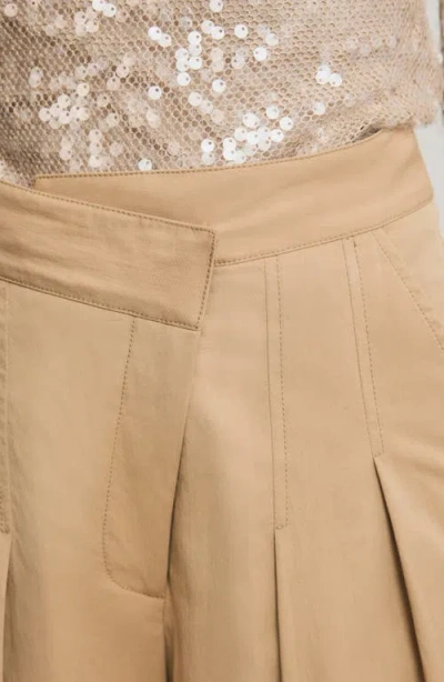 Veronica Beard Heron Pleated Wide Leg Pants In Brown
