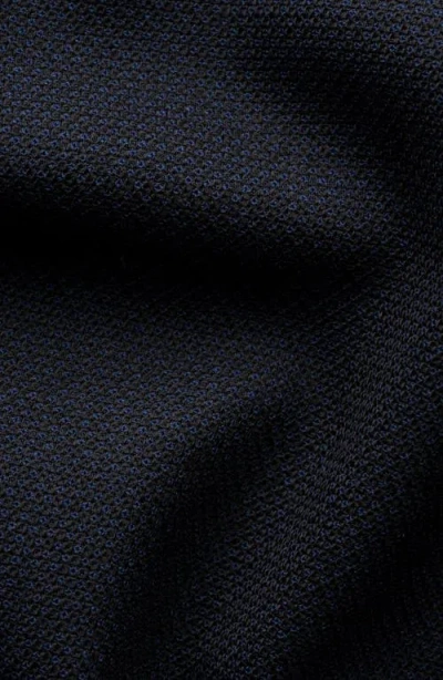 Eton Lana Tailored Fit Navy Tech Soft Wool Blazer In Blue