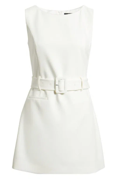 French Connection Pleated Sleeveless Sateen Midi Dress In White