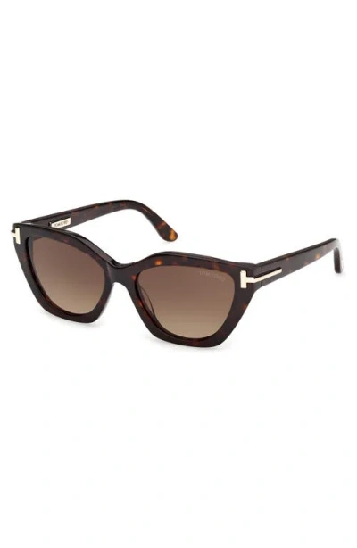 Tom Ford 55mm Butterfly Sunglasses In Brown