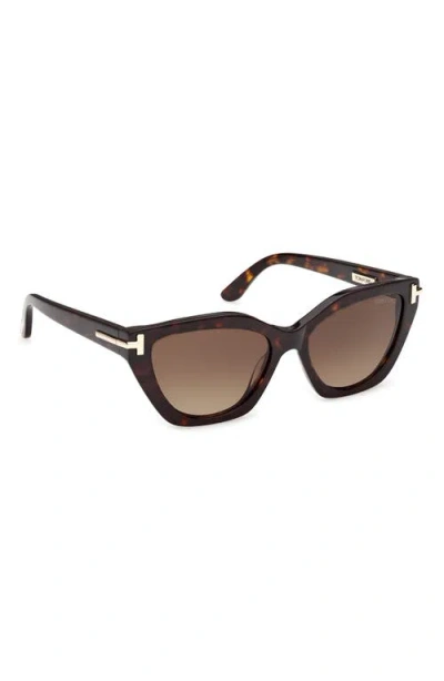 Tom Ford 55mm Butterfly Sunglasses In Brown