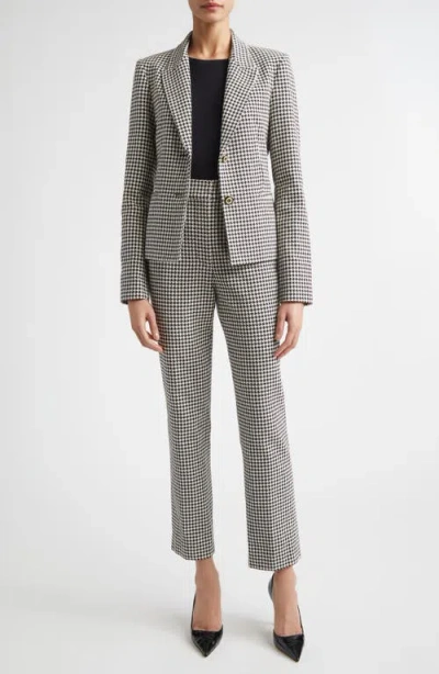 St John St. John Vichy Houndstooth Cotton Blend Jacket In Multi