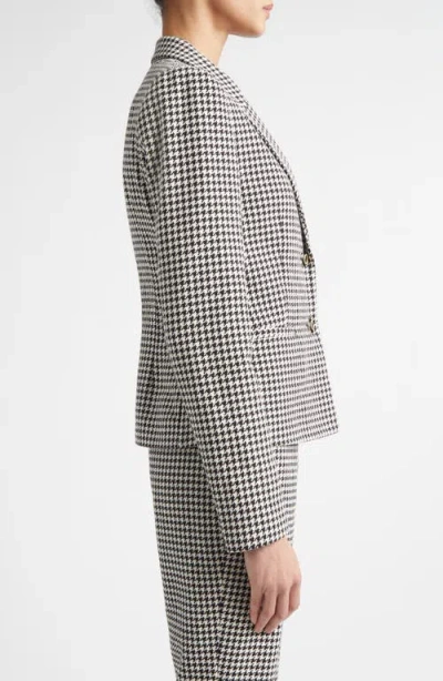 St John St. John Vichy Houndstooth Cotton Blend Jacket In Multi