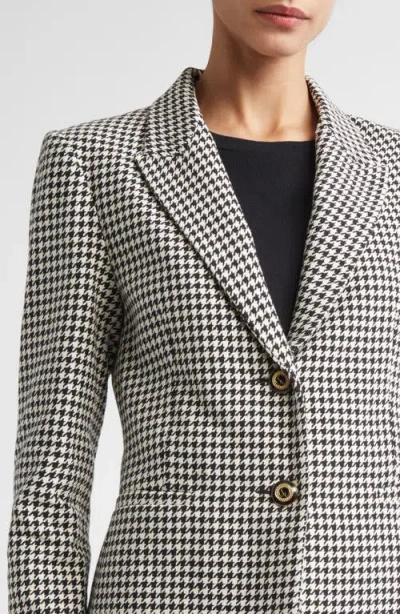 St John St. John Vichy Houndstooth Cotton Blend Jacket In Multi