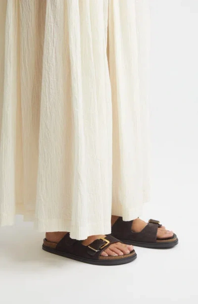 The Row Buckle Slide Sandals In Brown