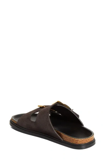 The Row Buckle Slide Sandals In Brown
