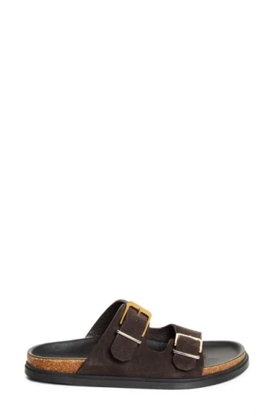 The Row Buckle Slide Sandals In Brown